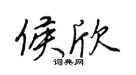 王正良侯欣行書個性簽名怎么寫
