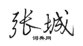 駱恆光張城行書個性簽名怎么寫