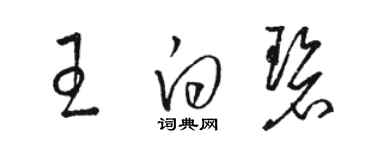 駱恆光王白碧草書個性簽名怎么寫