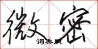 駱恆光微密行書怎么寫