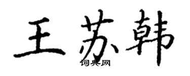 丁謙王蘇韓楷書個性簽名怎么寫