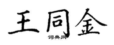 丁謙王同金楷書個性簽名怎么寫