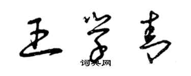 曾慶福王學青草書個性簽名怎么寫