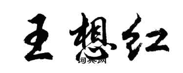 胡問遂王想紅行書個性簽名怎么寫
