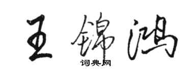 駱恆光王錦鴻行書個性簽名怎么寫