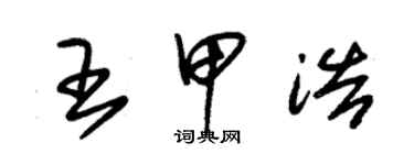 朱錫榮王甲浩草書個性簽名怎么寫