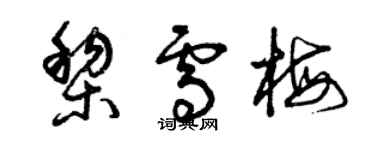 曾慶福黎雪梅草書個性簽名怎么寫