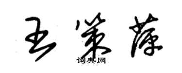 朱錫榮王策萍草書個性簽名怎么寫