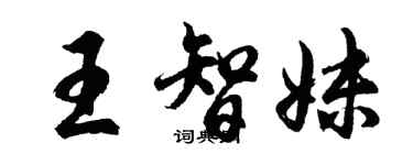 胡問遂王智妹行書個性簽名怎么寫