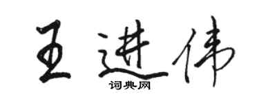 駱恆光王進偉行書個性簽名怎么寫