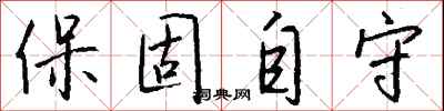 錢沛雲保固自守行書怎么寫