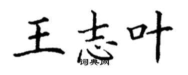 丁謙王志葉楷書個性簽名怎么寫