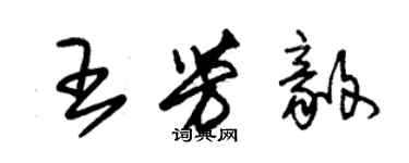 朱錫榮王芳毅草書個性簽名怎么寫