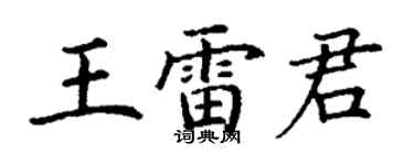 丁謙王雷君楷書個性簽名怎么寫
