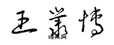 曾慶福王叢博草書個性簽名怎么寫