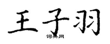 丁謙王子羽楷書個性簽名怎么寫