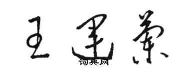 駱恆光王運蘭草書個性簽名怎么寫