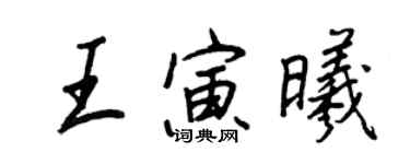 王正良王寅曦行書個性簽名怎么寫