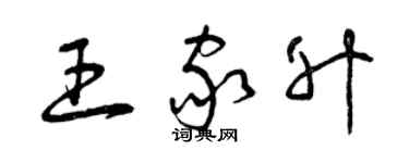 曾慶福王家升草書個性簽名怎么寫