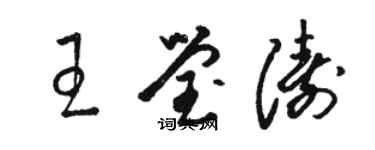 駱恆光王瑩濤草書個性簽名怎么寫