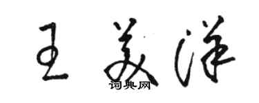 駱恆光王美洋草書個性簽名怎么寫