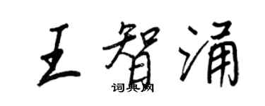 王正良王智涌行書個性簽名怎么寫