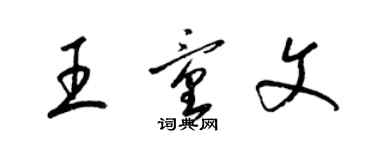 梁錦英王童文草書個性簽名怎么寫