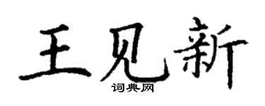 丁謙王見新楷書個性簽名怎么寫