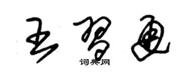 朱錫榮王習通草書個性簽名怎么寫