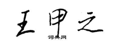 王正良王甲之行書個性簽名怎么寫