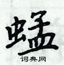 周炳元寫的硬筆楷書蜢