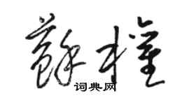 駱恆光蘇權草書個性簽名怎么寫