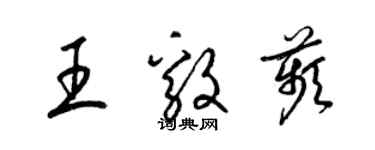 梁錦英王毅苹草書個性簽名怎么寫