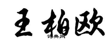 胡問遂王柏歐行書個性簽名怎么寫