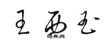 駱恆光王西玉草書個性簽名怎么寫