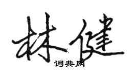 駱恆光林健行書個性簽名怎么寫