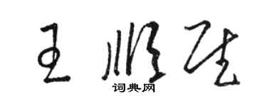 駱恆光王順慰草書個性簽名怎么寫