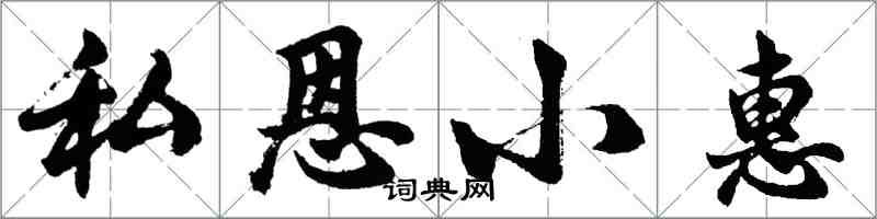 胡問遂私恩小惠行書怎么寫