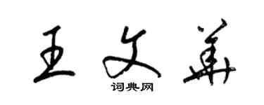 梁錦英王文華草書個性簽名怎么寫