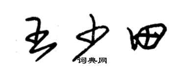 朱錫榮王少田草書個性簽名怎么寫