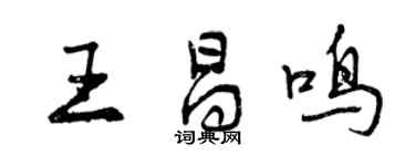 曾慶福王昌鳴行書個性簽名怎么寫