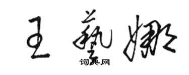 駱恆光王藝娜草書個性簽名怎么寫