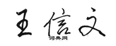 駱恆光王信文行書個性簽名怎么寫