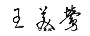 駱恆光王美鶯草書個性簽名怎么寫