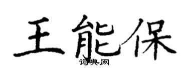 丁謙王能保楷書個性簽名怎么寫