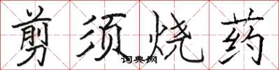 駱恆光剪須燒藥楷書怎么寫
