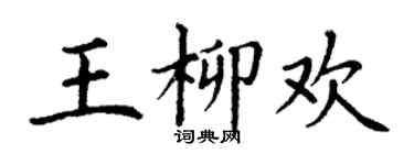 丁謙王柳歡楷書個性簽名怎么寫
