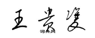 梁錦英王貴雙草書個性簽名怎么寫