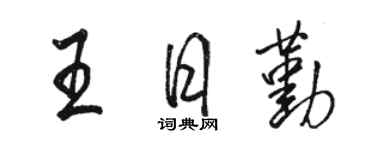 駱恆光王日勤行書個性簽名怎么寫