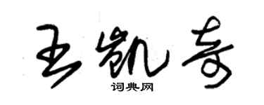 朱錫榮王凱奇草書個性簽名怎么寫